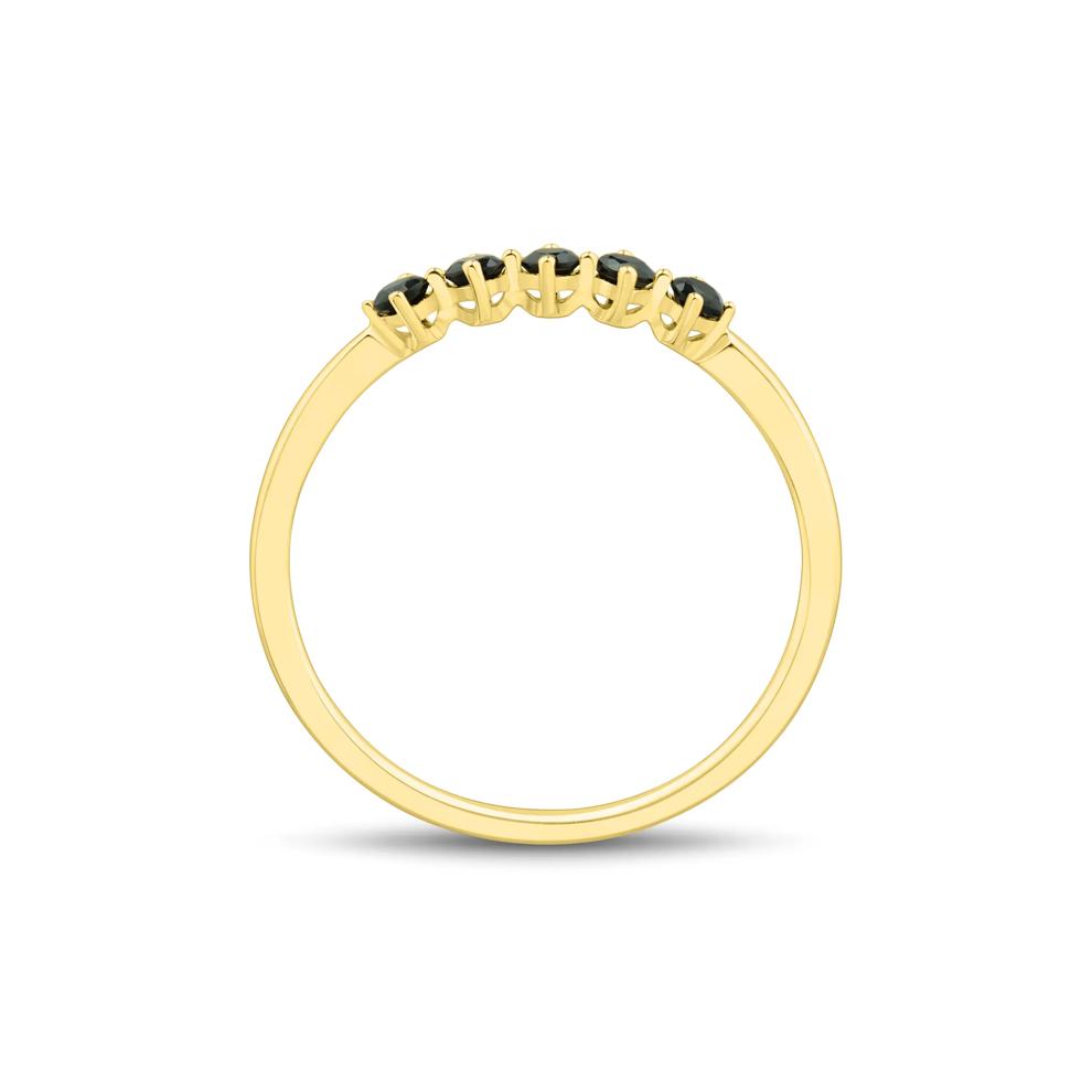 Black Onyx Five-Stone Band in 10K Yellow Gold – Image 2 of 3