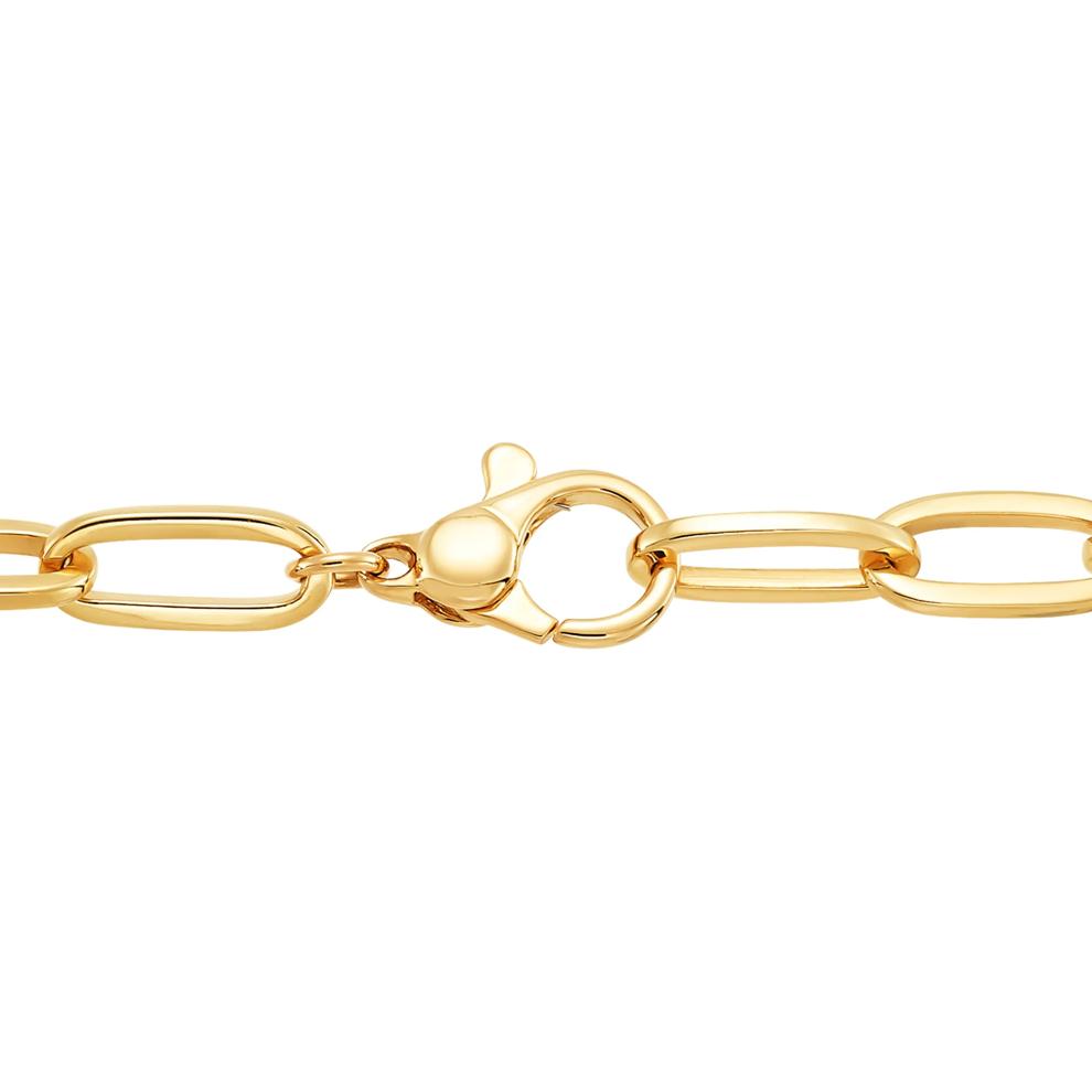 Oval Squared Paperclip Link Necklace in 14K Yellow Gold, 18" – Image 3 of 3
