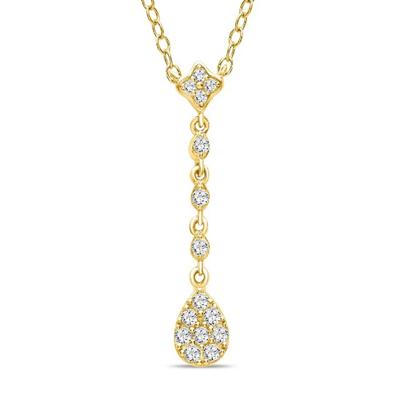Diamond Link Chain Drop Pendant in 10K Yellow Gold (1/8 ct. tw.)