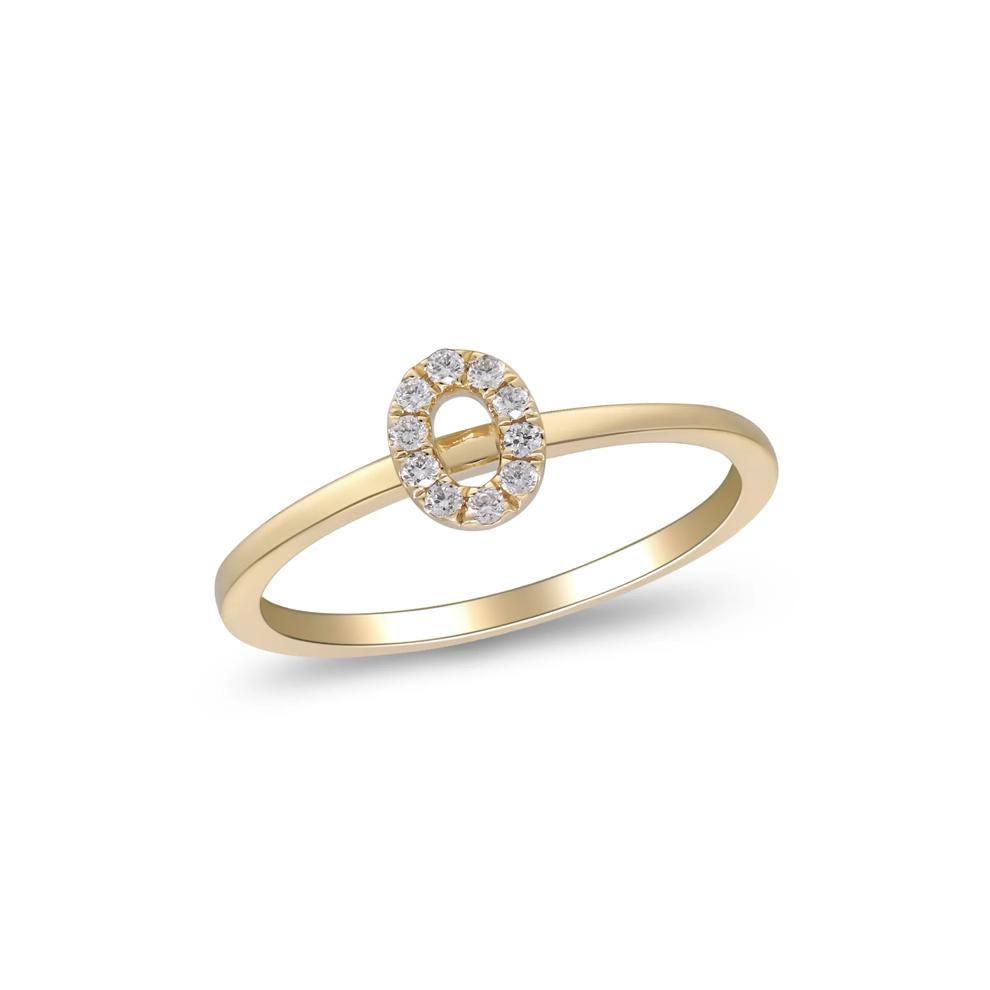 Diamond Accent "O" Initial Ring in 10K Yellow Gold – Image 4 of 5
