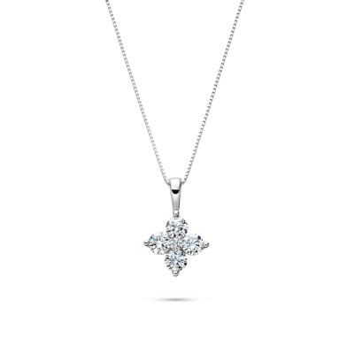 Lab Grown Diamond Five-Stone Pendant in 14K White Gold (1 ct. tw.)