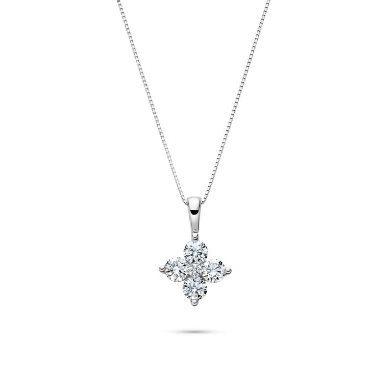 Lab Grown Diamond Five-Stone Pendant in 14K White Gold &#40;1 ct. tw.&#41; – Image 1 of 3