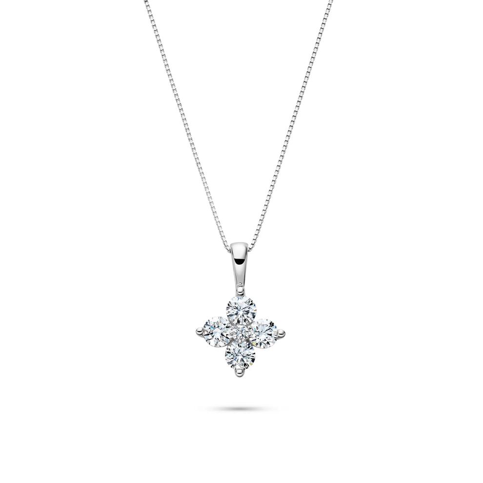Lab Grown Diamond Five-Stone Pendant in 14K White Gold (1 ct. tw.) – Image 1 of 4
