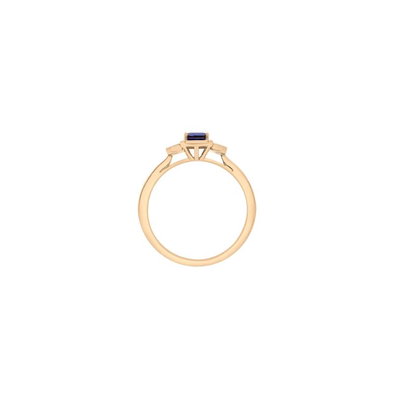 Lab-Created Blue Sapphire and Lab-Created White Sapphire Vintage Ring in Vermeil – Image 2 of 7