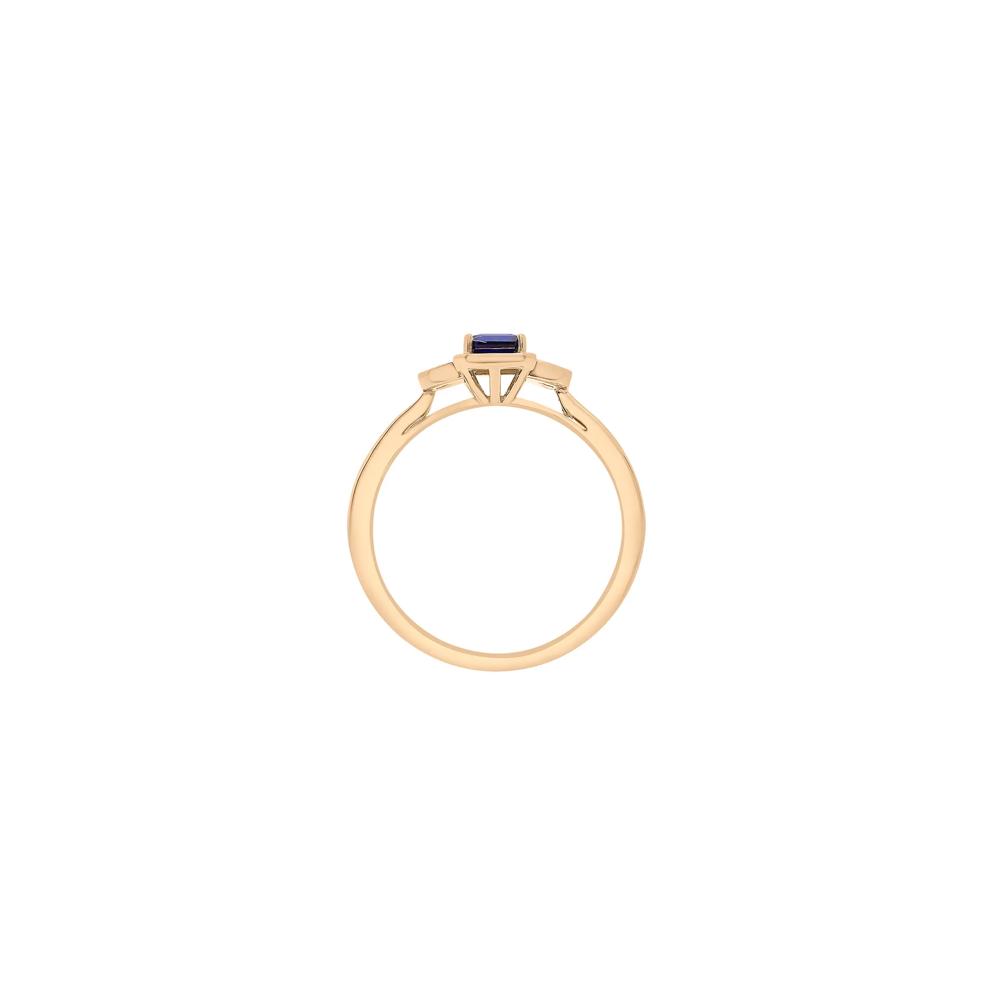 Lab-Created Blue Sapphire and Lab-Created White Sapphire Vintage Ring in Vermeil – Image 2 of 7