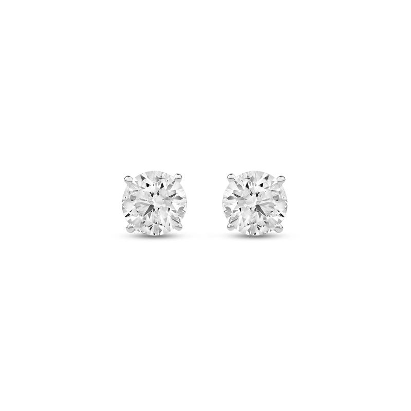 Lab Grown Diamond Round Solitaire Stud Earrings in 14K White Gold &#40;3 ct. tw.&#41;  – Image 2 of 3