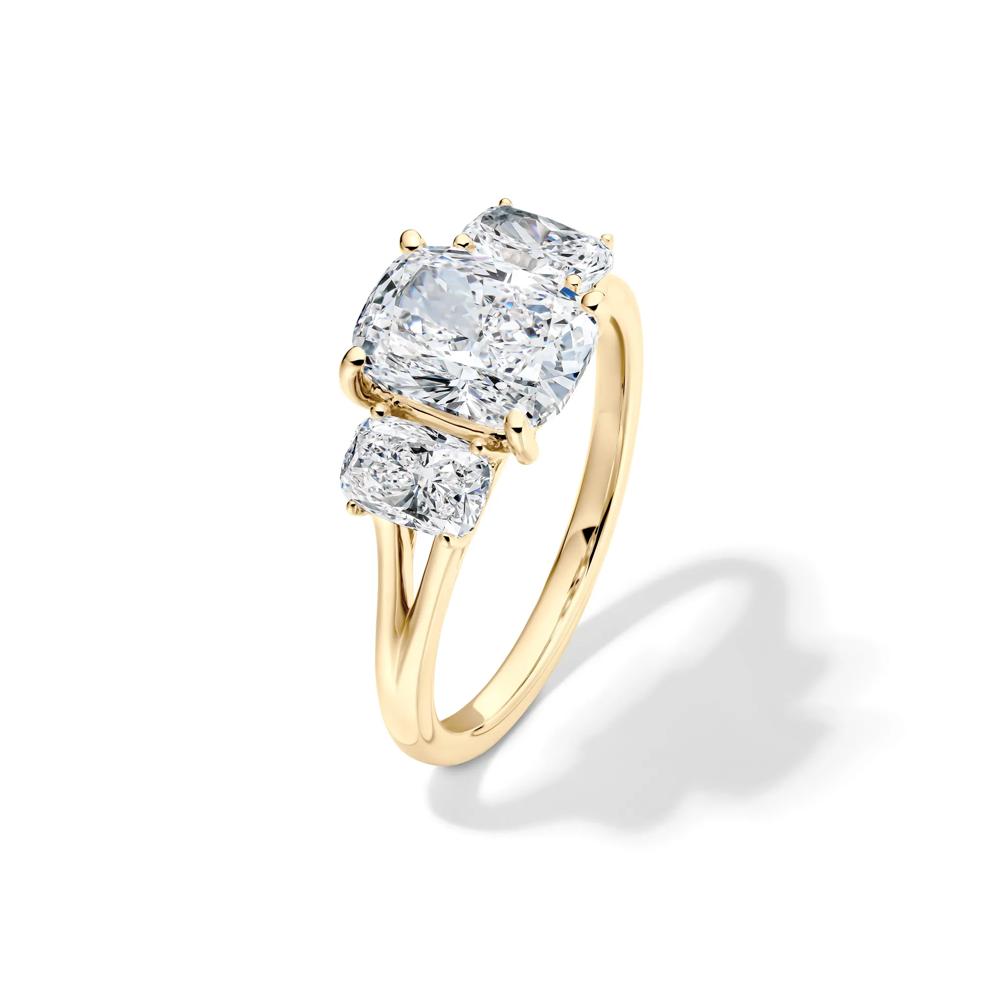 Lab Grown Diamond Three-Stone Engagement Ring in 14K Yellow Gold (3 ct. tw.) – Image 4 of 4
