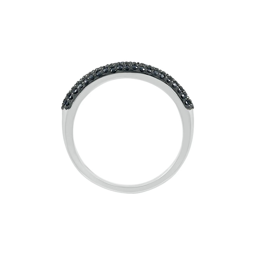 Black Diamond Dome Ring in Sterling Silver (1/3 ct. tw.) – Image 2 of 5