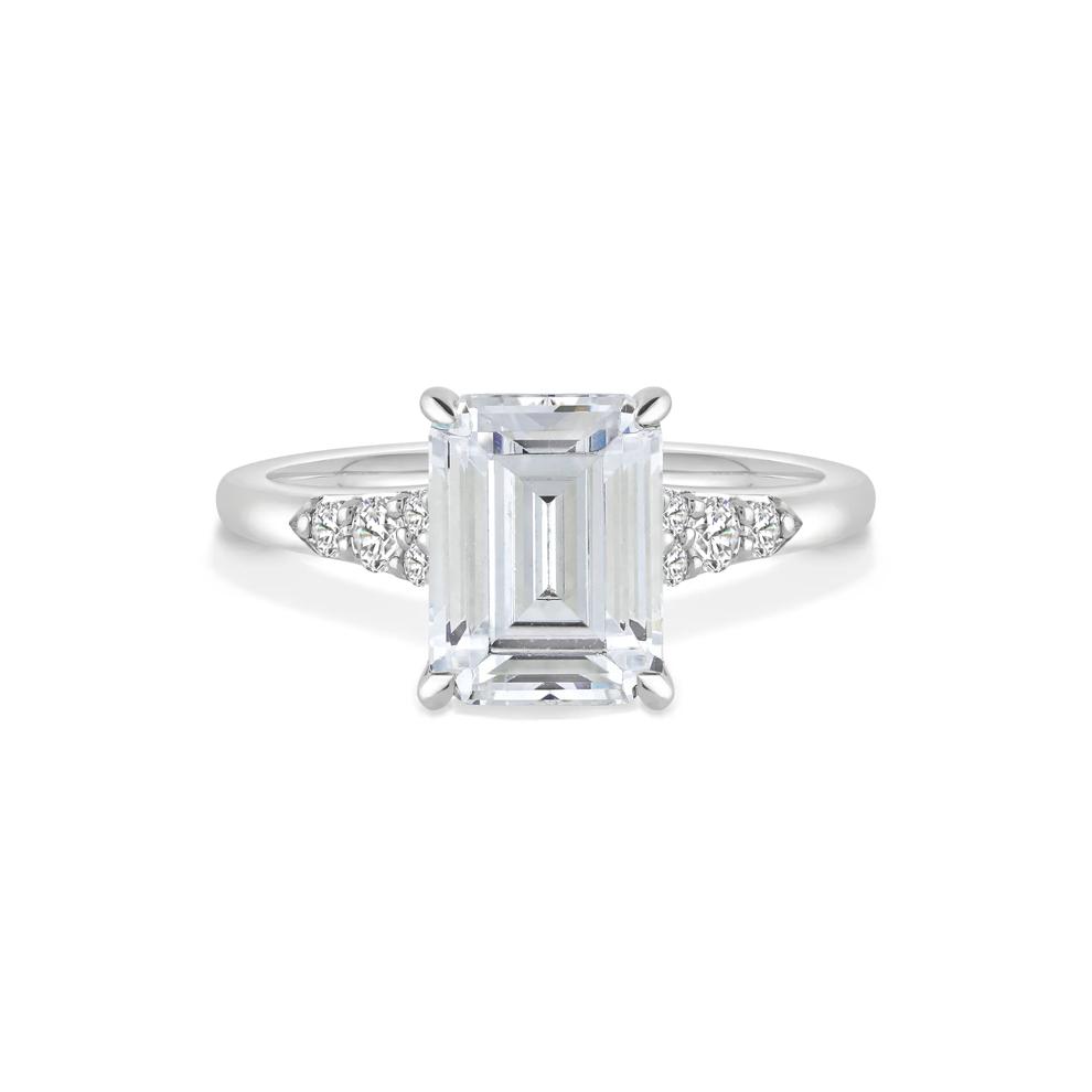 Lab Grown Diamond Emerald Engagement Ring in 14K White Gold (2 3/4 ct. tw.) – Image 1 of 4