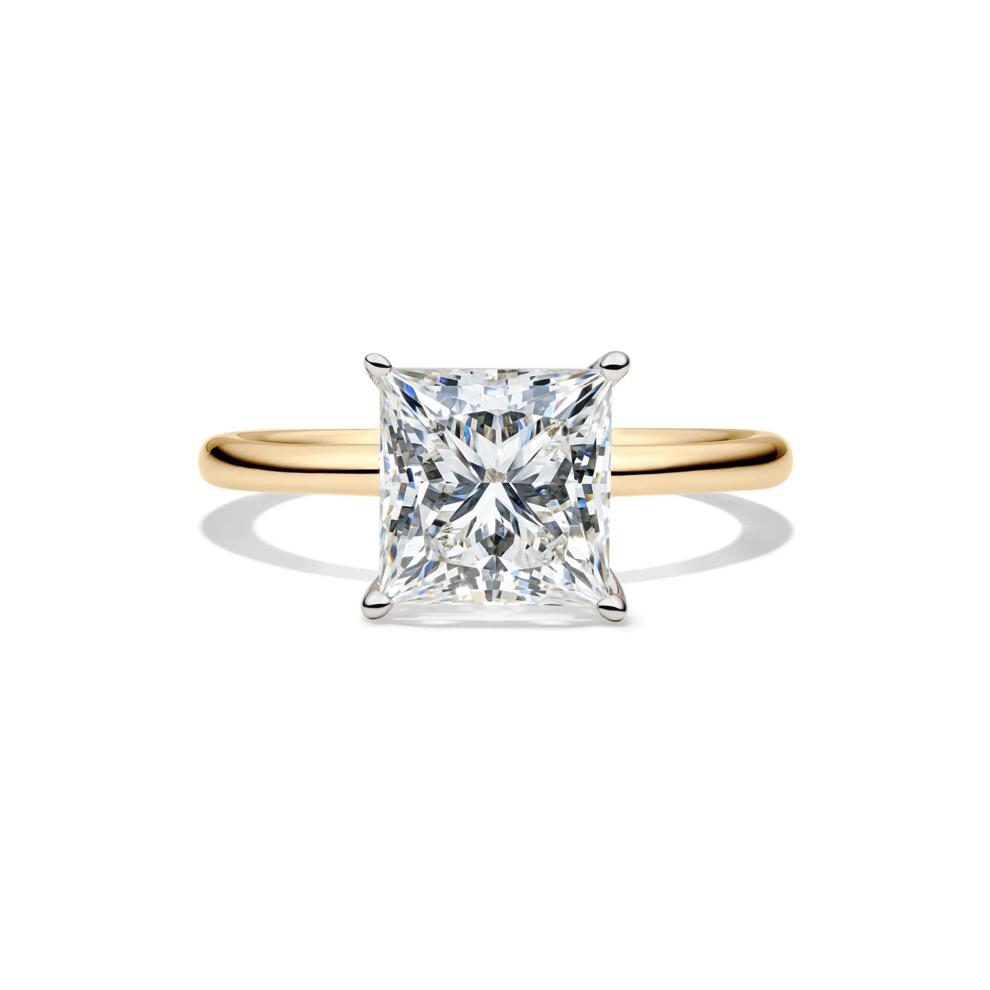 Lab Grown Diamond Princess-Cut Solitaire Engagement Ring in 14K Yellow Gold (3 ct.) – Image 1 of 4