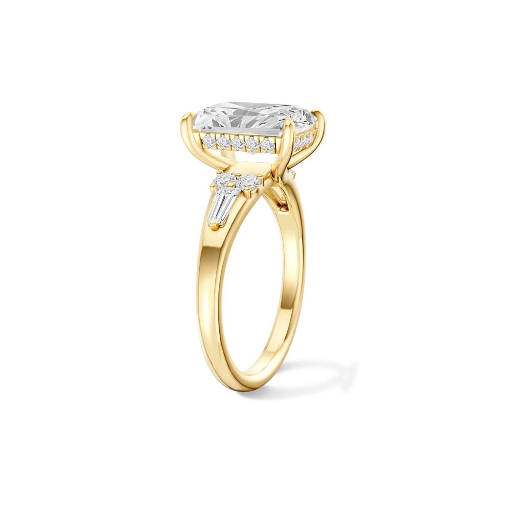 London Lab Grown Diamond Radiant Center Engagement Ring in 14K Yellow Gold (3 1/2 ct. tw.) – Image 3 of 4