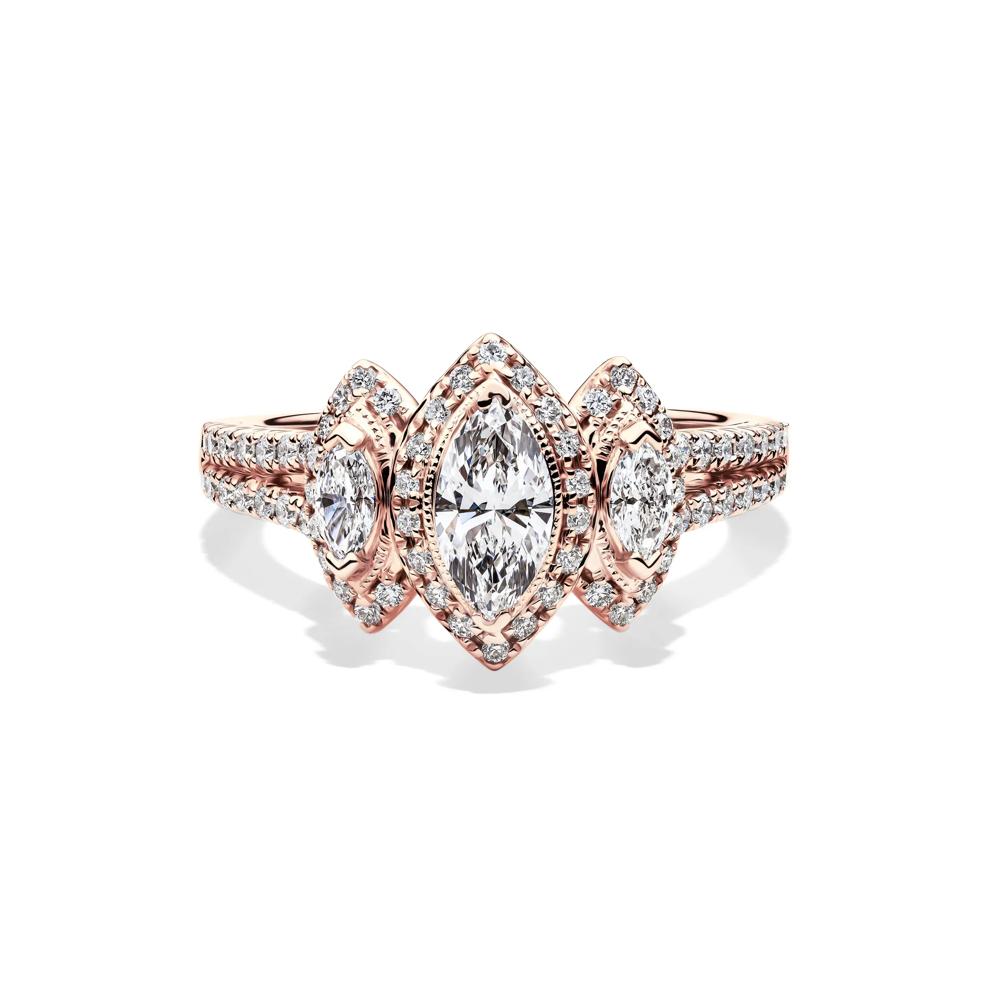 Lab Grown Diamond Marquise Engagement Ring in 10K Rose Gold (1 ct. tw.) – Image 1 of 4