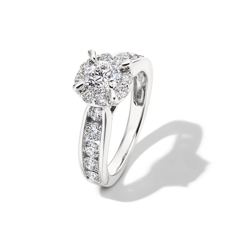 Diamond Halo Engagement Ring in 14K White Gold (2 ct. tw.) – Image 4 of 4
