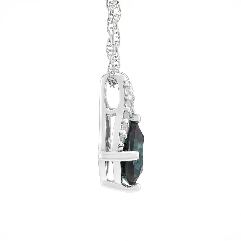 Lab-Created Alexandrite &amp; Lab-Created White Sapphire Pendant in Sterling Silver – Image 2 of 3