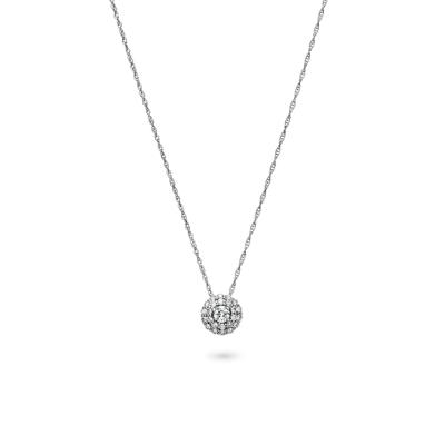 Lab Grown Diamond Double Halo Pendant in 14K White Gold (1/4 ct. tw.)