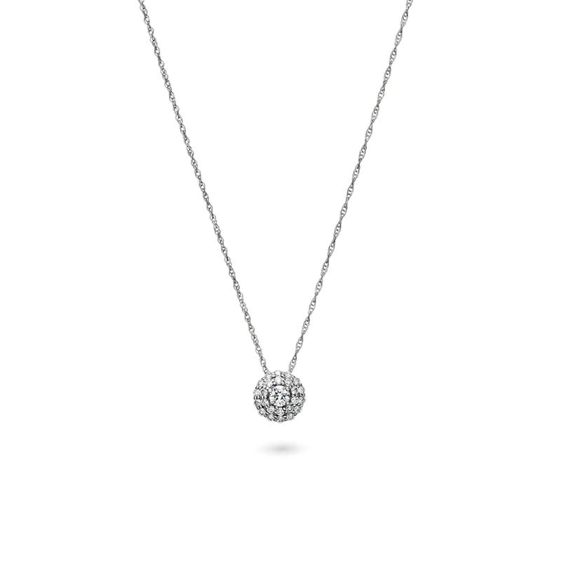 Lab Grown Diamond Double Halo Pendant in 14K White Gold &#40;1/4 ct. tw.&#41; – Image 1 of 4