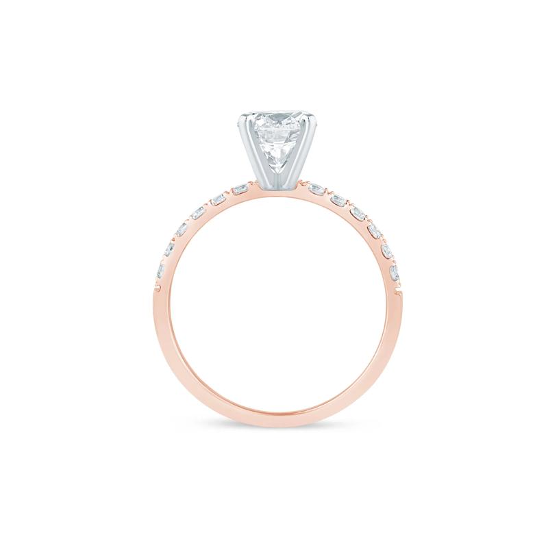 Diamond Semi-Mount Engagement Ring in 14K White and Rose Gold (1/4 ct. tw.) (Setting Only) – Image 3 of 6