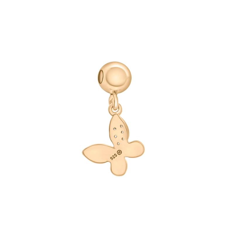 Diamond Accent Butterfly Bead Charm in Vermeil – Image 3 of 3
