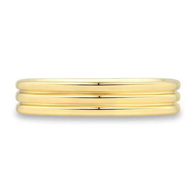 Polished Textured Wedding Band in 10K Gold, 4.2MM