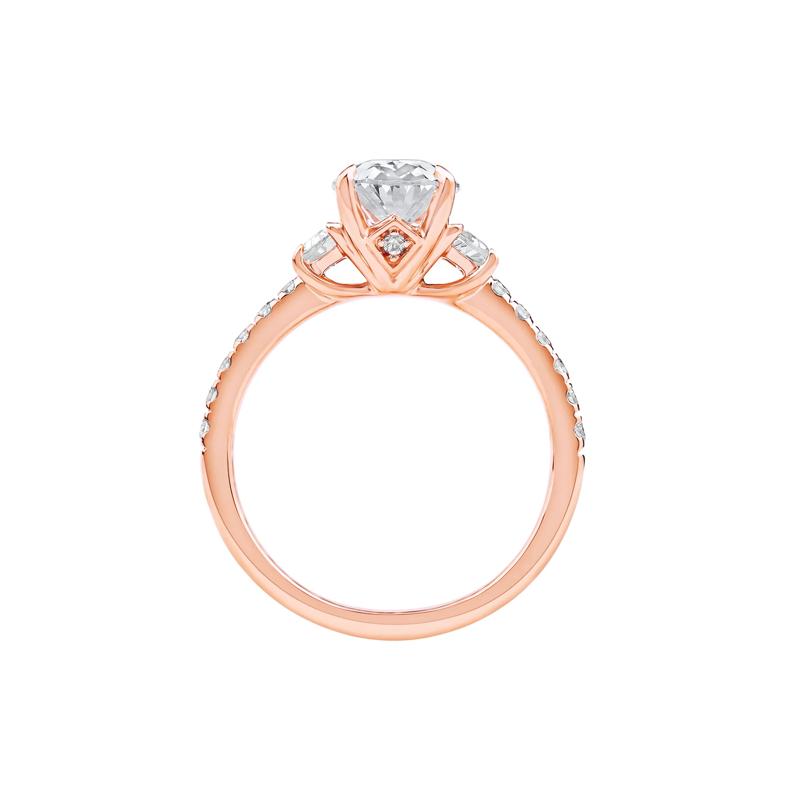 Khai Lab Grown Diamond Oval Engagement Ring in 14K Rose Gold &#40;2 3/4 ct. tw.&#41; – Image 2 of 5