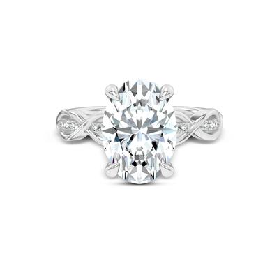Lab Grown Diamond Oval Twist-Shank Engagement Ring in 14K White Gold (4 ct. tw.)