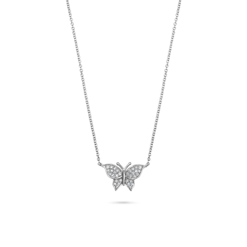 Diamond Butterfly Pendant  in 10K White Gold (1/10 ct. tw.) – Image 1 of 4