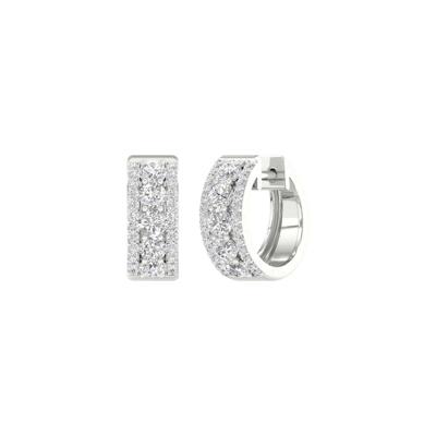 Lab Grown Diamond Huggie Hoop Earrings in 14K White Gold (1 ct. tw.)