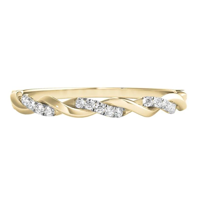 1/10 ct. tw. Diamond Twist Band in 14K Yellow Gold – Image 1 of 3