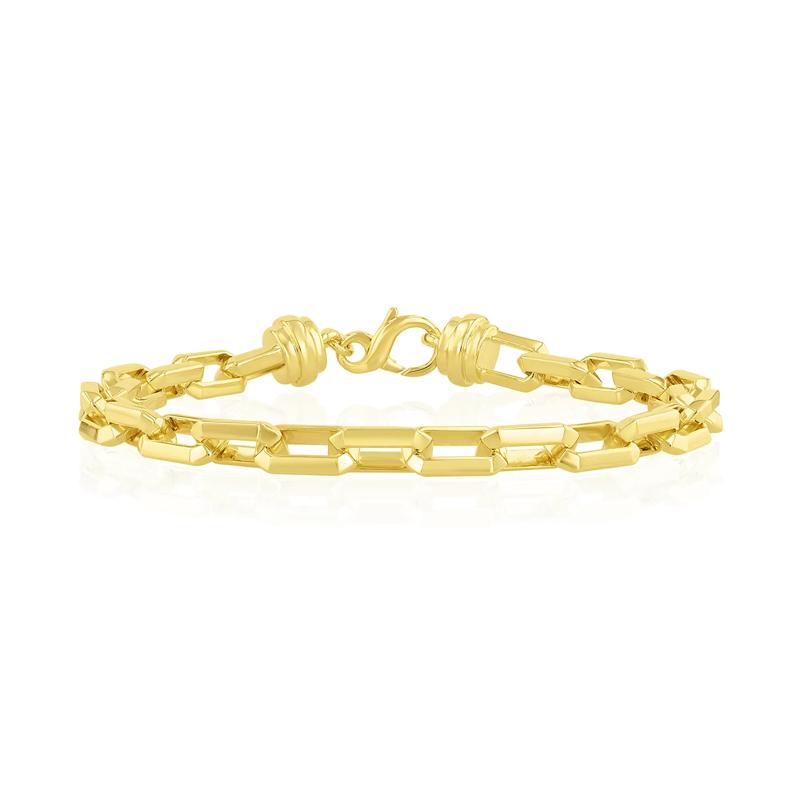 Men&#39;s Hexagon Link Bracelet in Vermeil – Image 1 of 3