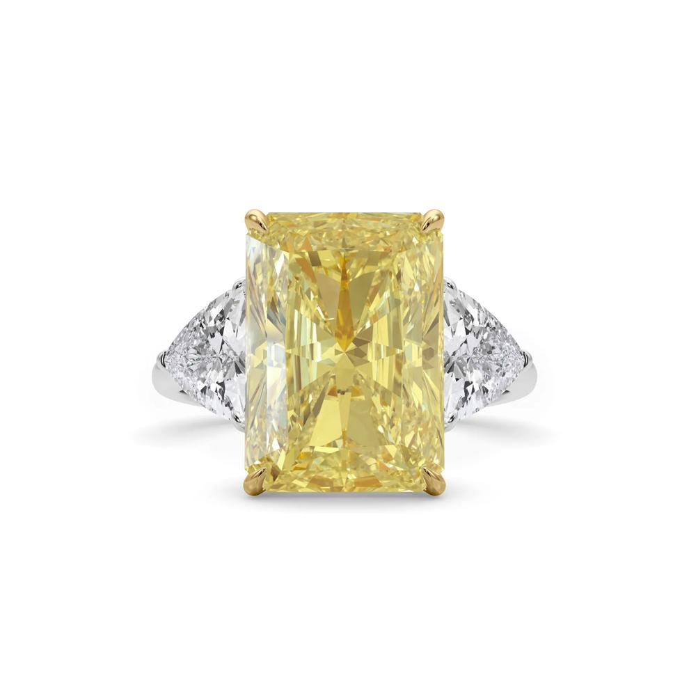 Lab Grown Diamond Fancy Yellow and White Engagement Ring in 18K Yellow and White Gold (8 1/10 ct. tw.) – Image 1 of 5