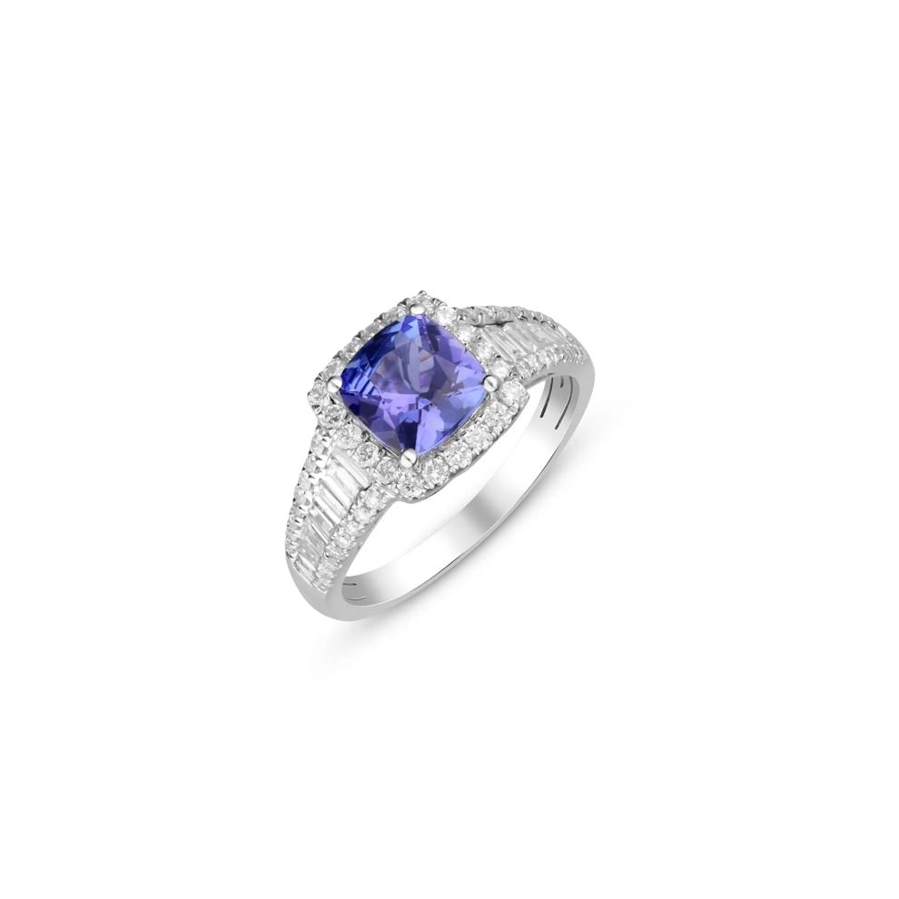 Tanzanite and Diamond Ring in 14K White Gold (7/8 ct. tw.) – Image 4 of 5