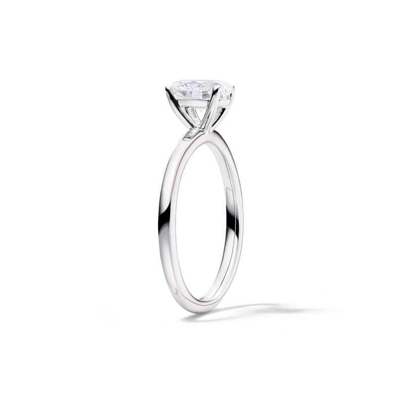 Lab Grown Diamond Solitaire Oval Engagement Ring in 14k White Gold &#40;1 ct.&#41; – Image 3 of 4