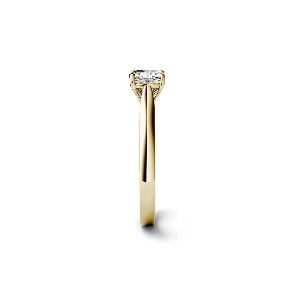 Cushion-Cut Moissanite Solitaire Ring in 14K Yellow Gold (1 ct. dew) – Image 3 of 4