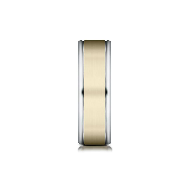 Men&#39;s Satin Finish Band in 14K White &amp; Yellow Gold, 6MM – Image 3 of 3