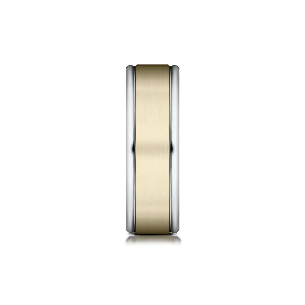 Men's Satin Finish Band in 14K White &amp; Yellow Gold, 6MM – Image 3 of 3
