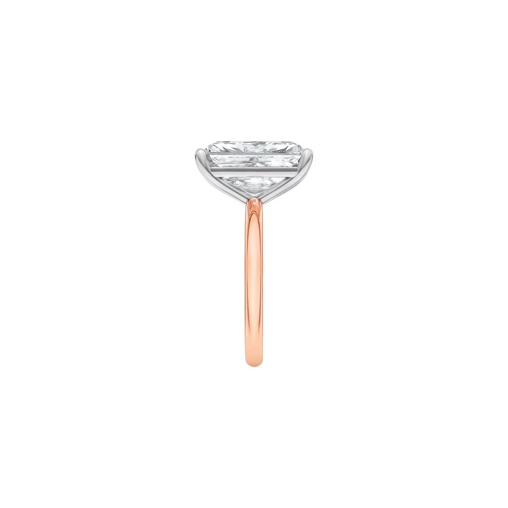 Lab Grown Diamond Radiant-Cut Solitaire Ring in 14K Rose &amp; White Gold (6 ct.) – Image 3 of 4