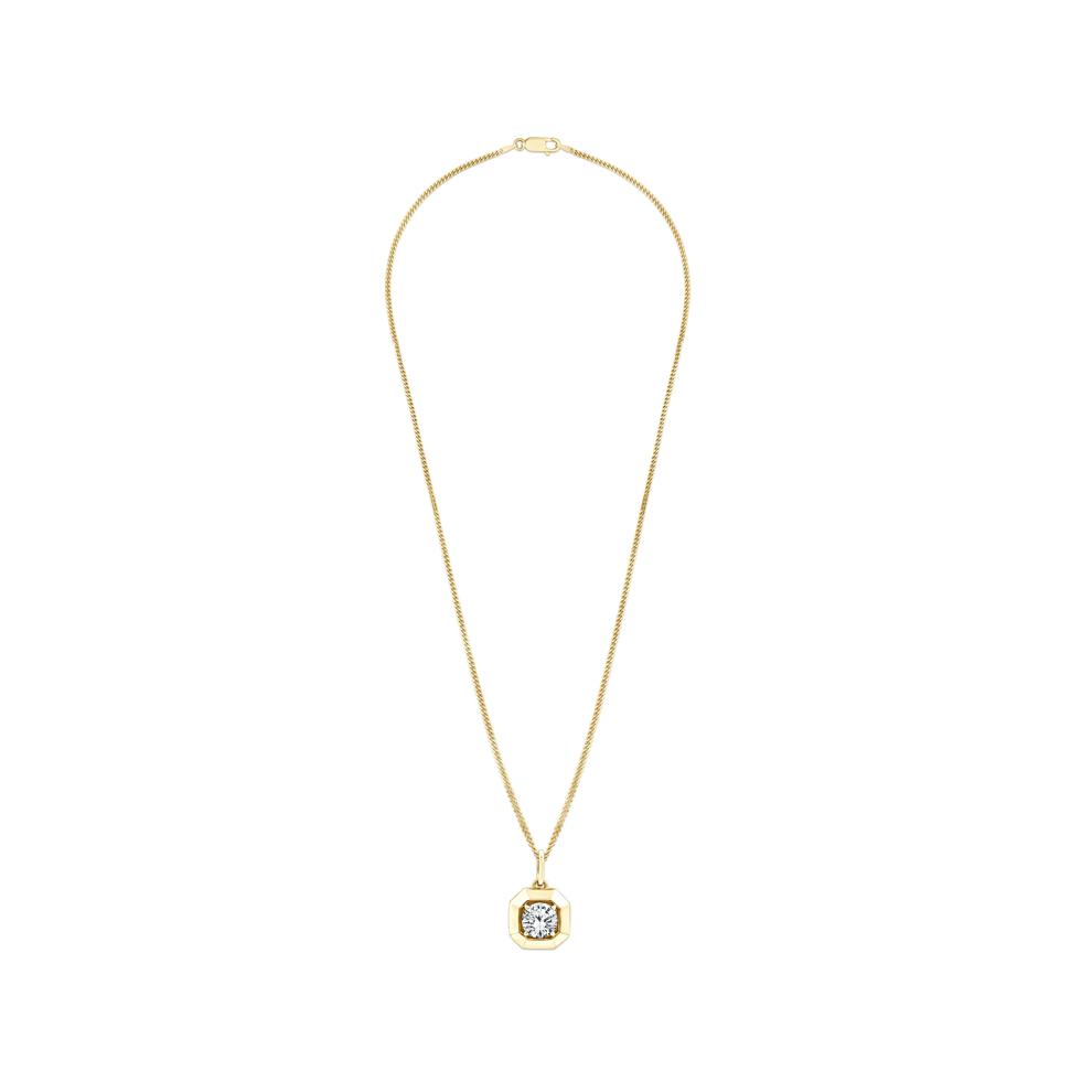Lab Grown Diamond Round Pendant Necklace in 10K Yellow Gold (1 1/2 ct. tw.) – Image 3 of 4