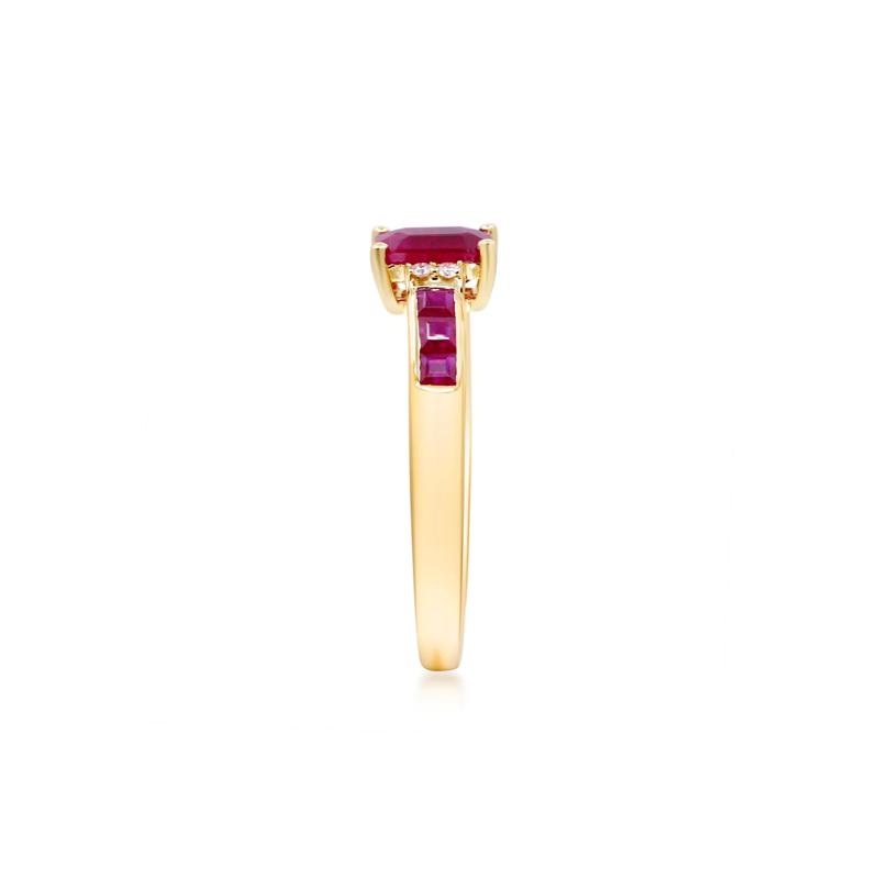 Ruby &amp; Diamond Accent Ring in 10K Yellow Gold – Image 3 of 5