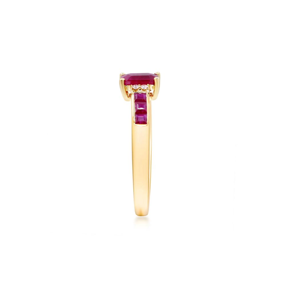 Ruby &amp; Diamond Accent Ring in 10K Yellow Gold – Image 3 of 5