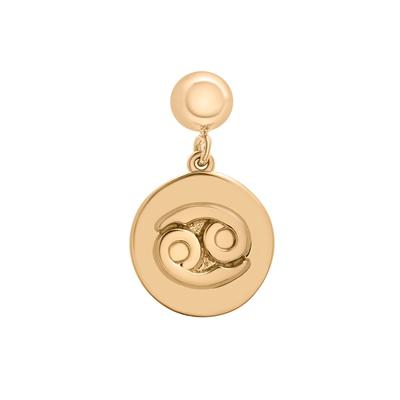 Cancer Zodiac Disc Bead Charm in Vermeil