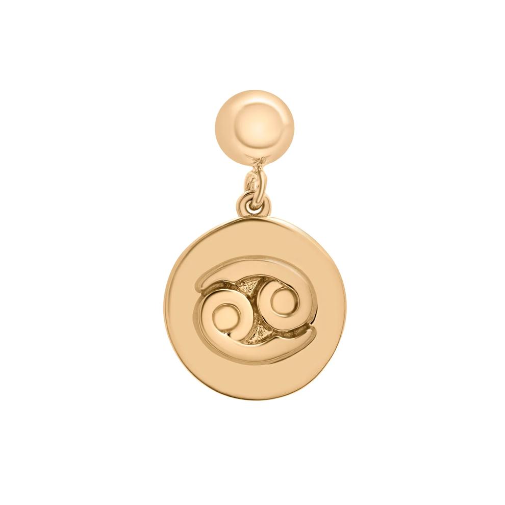 Cancer Zodiac Disc Bead Charm in Vermeil – Image 1 of 3