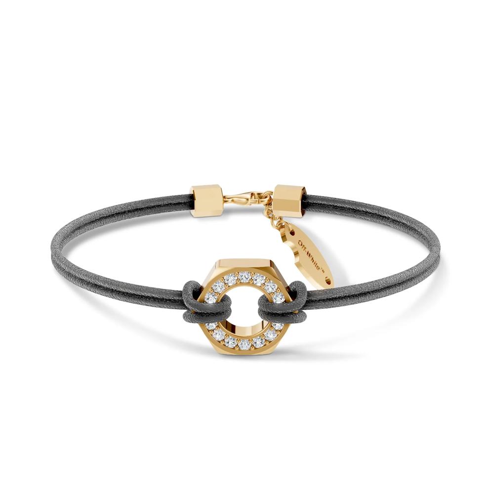 Men's Lab Grown Diamond Hex Nut Design Cord Bracelet in 18K Gold Vermeil, 8" (1/2 ct. tw.) – Image 1 of 2