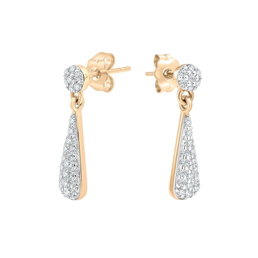Diamond Drop Earrings in 10K Yellow Gold (1/10 ct. tw.) – Image 1 of 2