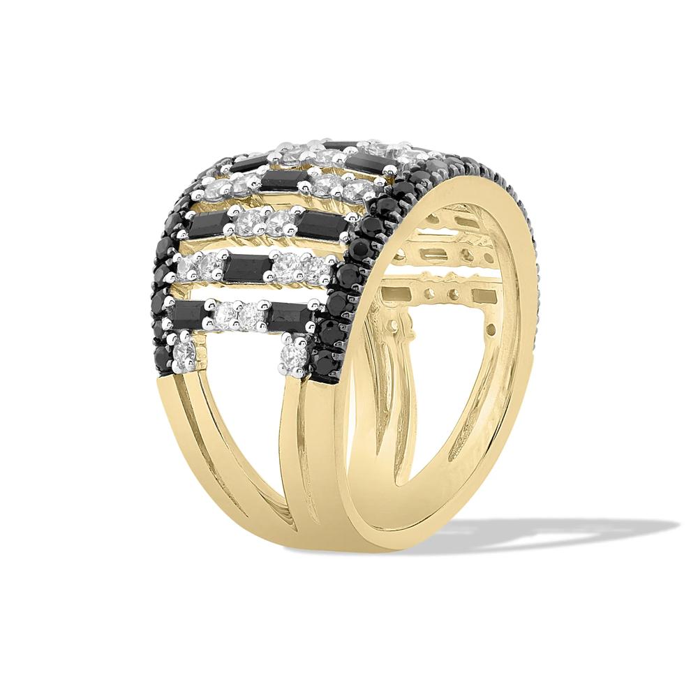 Black &amp; White Diamond Band in 14K Yellow Gold (2 ct. tw.) – Image 3 of 4