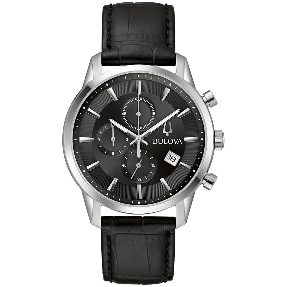 Men's Sutton Watch in Black Leather – Image 1 of 3
