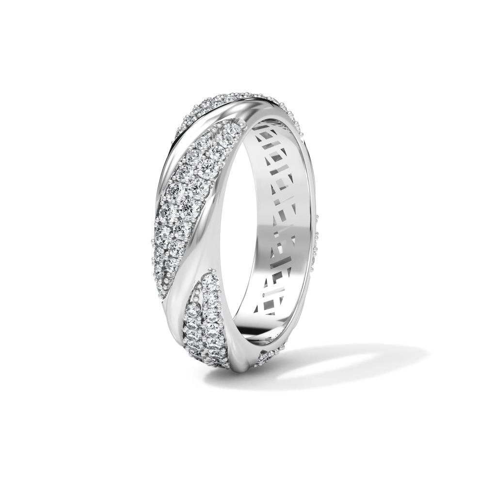 Lab Grown Diamond High Polish Twisted Eternity Band in Platinum (7/8 ct. tw.) – Image 3 of 4
