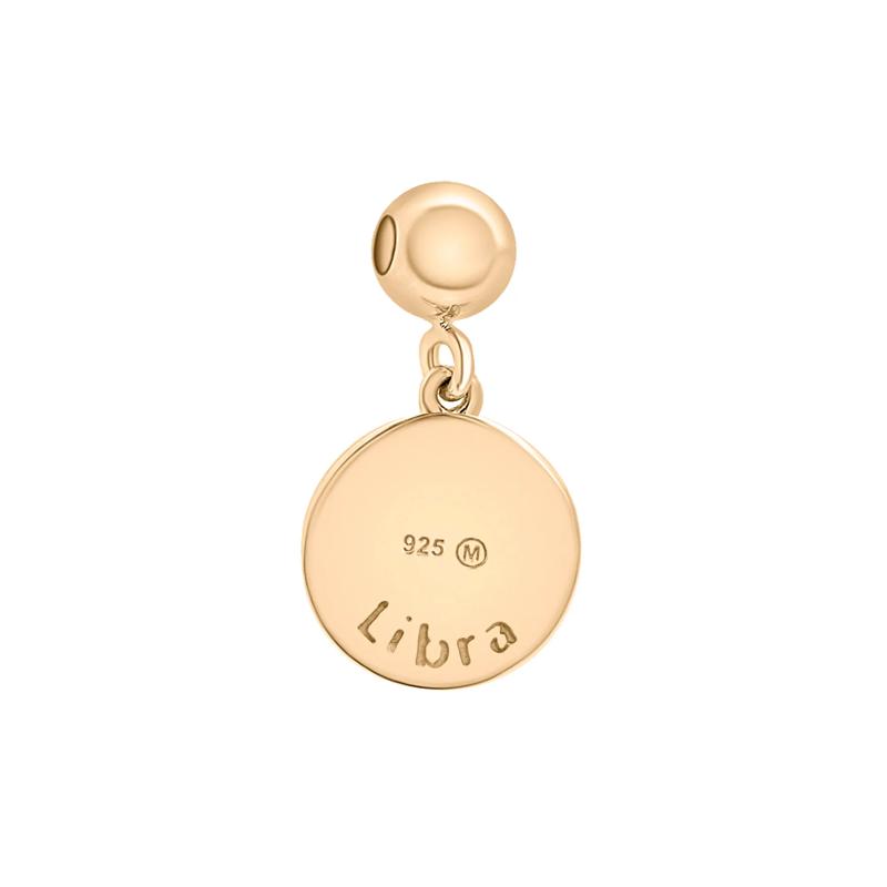 Libra Zodiac Disc Bead Charm in Vermeil – Image 3 of 3