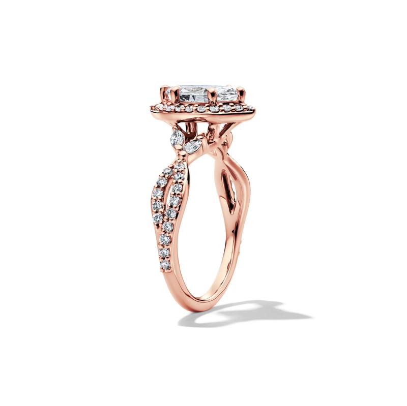 Lab Grow Diamond Marquise-Cut Halo Engagement Ring in 14K Rose Gold &#40;1 1/2 ct. tw.&#41; – Image 3 of 3