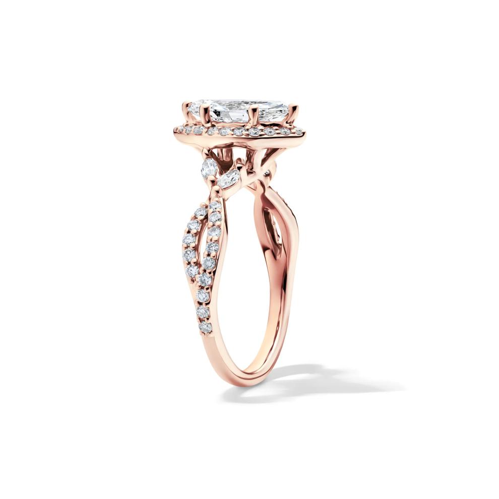 Lab Grow Diamond Marquise-Cut Halo Engagement Ring in 14K Rose Gold (1 1/2 ct. tw.) – Image 3 of 4