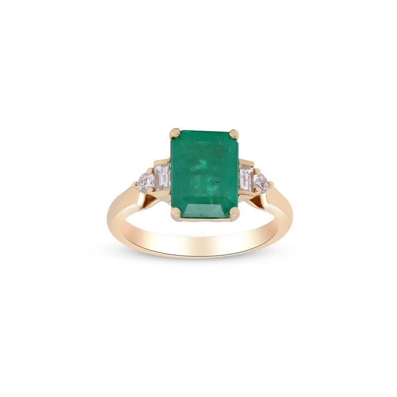 Emerald and Diamond Ring in 14K Yellow Gold &#40;1 3/4 ct. tw.&#41; – Image 1 of 4